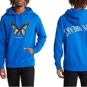 Blue 'Numb and Dreamy' | Heavyweight Organic Cotton Graphic Hoodie - Butterfly